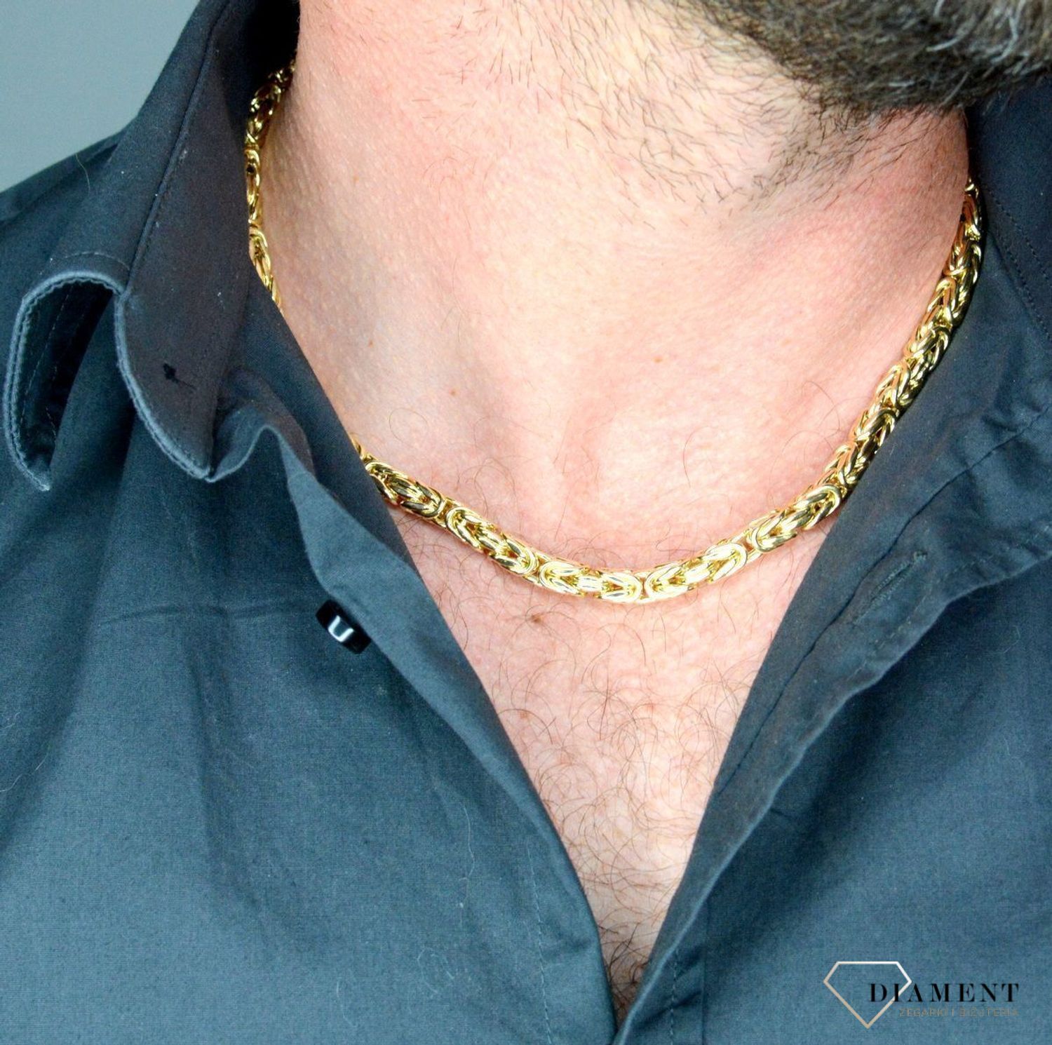 Złoty łańcuszek 585 królewski splot LA 81B 6mm. Złoty łańcuszek damski, męski. Złoty łańcuszek o królewskim splocie. Złoty łańcuszek bizantina. Złoty łańcuszek gruby. Złoty łańcuszek idealny na prezent. Złoty (1).jpg